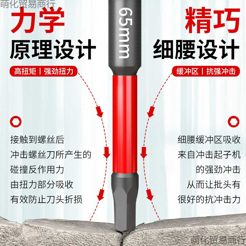 钨钢内六角批头电动螺丝刀电批六角柄电钻加长强磁抗冲击披头套装