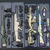 Jedi Gatalion weapon SCAR-L AWM M416 Five-claw Golden Dragon M24 belief light gun mold keychain