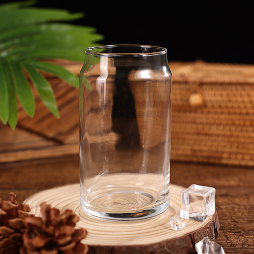 Transparent 480ml Cola Can Straw Cup Creative Beer Cup Glass Cup Printed Logo Aluminum Can Cup