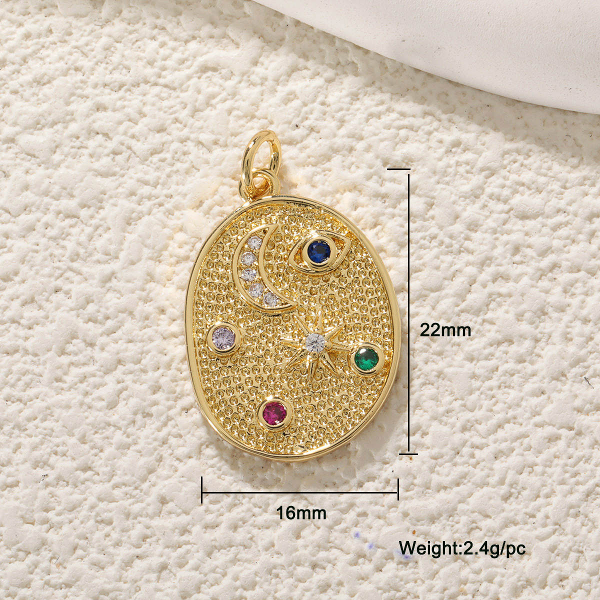 5g Weight Pendant Jewelry Making Type 13.8*18mm Jewelry Making Size Zircon Inlay Material DIY Jewelry Accessories Classification 1 Piece Quantity Copper Material Eye Pattern Enamel, Inlay Design IG Style Style 1 Piece 13.8*18mm Copper Zircon Eye Pendant 1