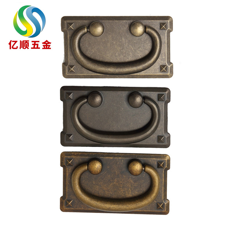 Tirador cuadrado, tirador cuadrado retro, herrajes para muebles antiguos de estilo americano, tirador para puerta de armario.