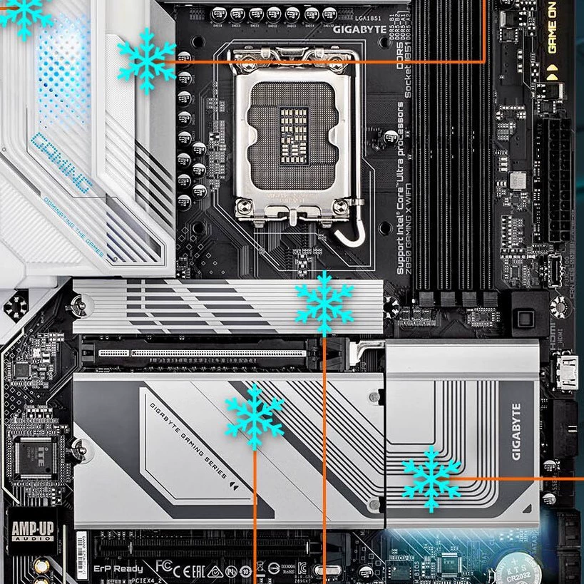 Материнская плата Gigabyte X Z890 GAMING X WIFI7 DDR5 для процессора под сокет LGA 1851