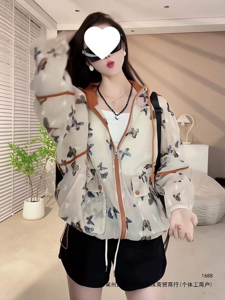 Doble bolsillo de hielo con capuchón ropa de protección solar impresión de verano 2026 suelta ropa de protección solar de manga larga camiseta de mujer image 3
