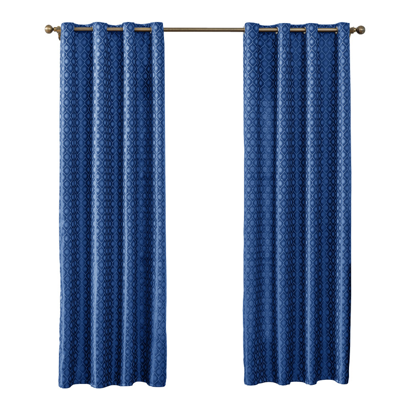 Amazon transfronterizo Shaoxing productos terminados cortinas jacquard opacas sala de estar dormitorio perforado comercio exterior TEMU cortina opacas al por mayor