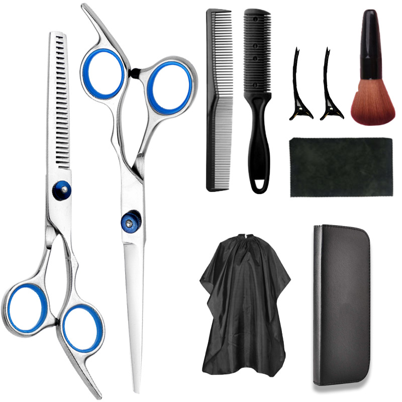 Juego de tijeras de peluquería de acero inoxidable para peluqueros, tijeras planas para adelgazar, tijeras de peluquería domésticas, tijeras de peluquería afiladas
