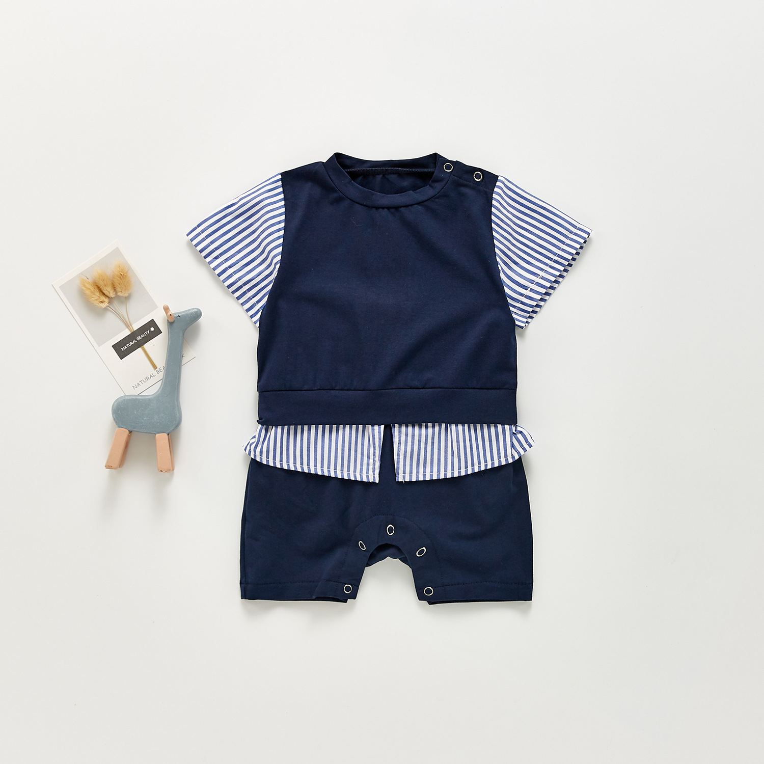 Cute Stripe Cotton Baby Clothes display picture 1