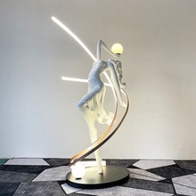 創意人形藝術雕塑落地燈設計師商場會所售樓部舞蹈女神擺件立燈