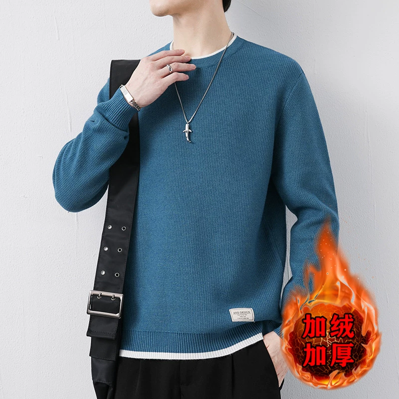 2024 Осень и зима встряхнуть взрыв плюс бархат утолщение основной толчок новый свитер 1011