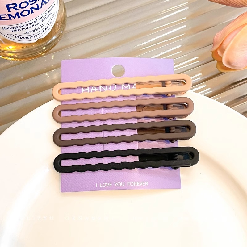 Clip de una palabra de color caramelo, clip para el cabello con flequillo, tocado femenino 2025 nuevo clip bb, horquilla lateral, clip lateral para el cabello roto, clip lateral