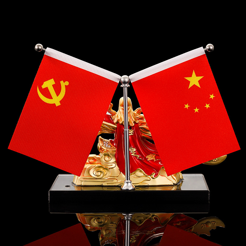 Creative alloy car ornaments Guan Gong Wu God of Wealth car five-star small red flag Guan Gong Guan Erye car aromatherapy seat