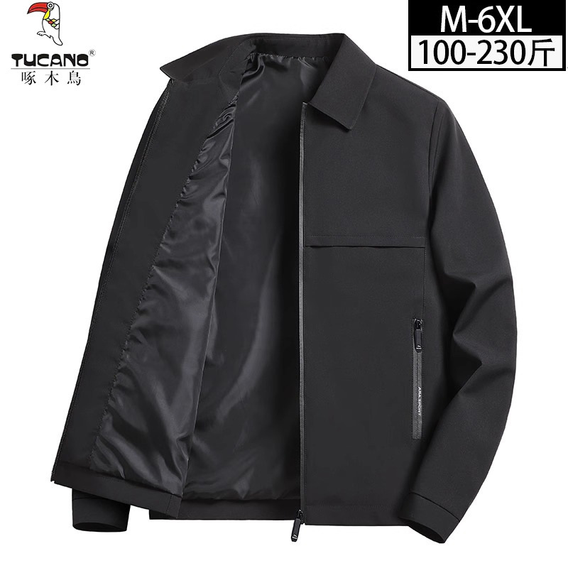 Woodpecker Jacket Men's 2025 Spring and Autumn New Lapel Business Casual Upper Clothes Loose Fashionable Fat Men's Jacket Woodpecker Jacket Men's 2025 Spring and Autumn New Lapel Business Casual Upper Clothes Loose Fashionable Fat Men's Jacket