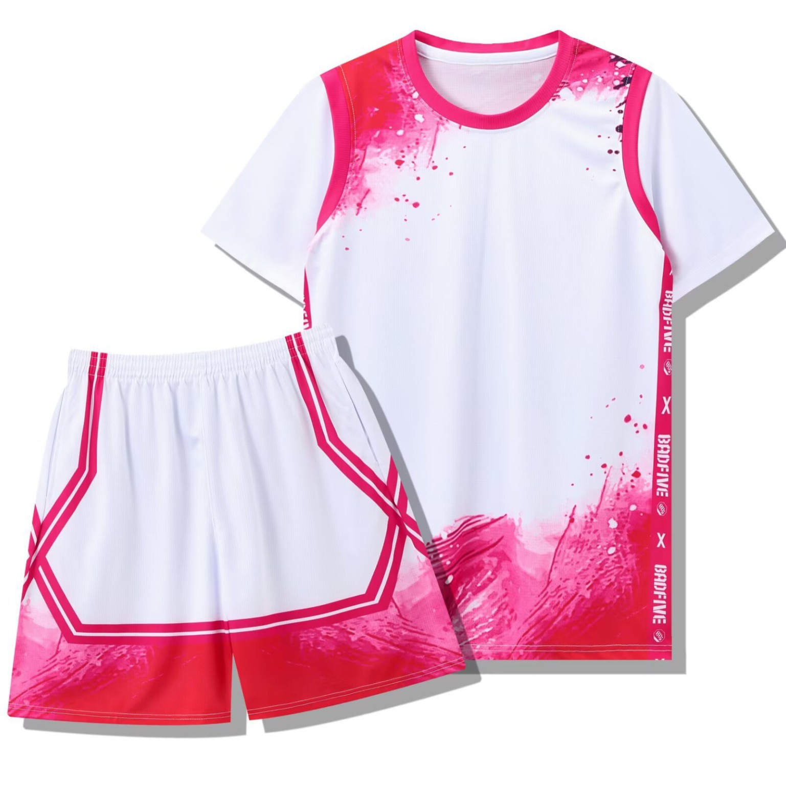 290 Fake Two-Piece Basketball Uniform Set for Adults, Men and Women, Numbered Team Uniform with Pockets on Both Sides, Sizes 3Xs-5Xl