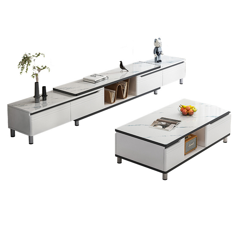 TV gabinete mesa de café combinación simple moderno pequeño apartamento TV gabinete hogar sala de estar Fondo Nórdico pared