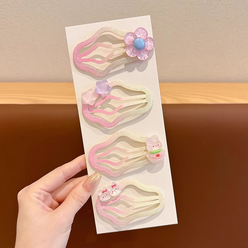 Clip de cabello coreano para adolescentes frente feminina broche clip de cabello rosa pequeño clip lateral dulce lindo tocado de cabello