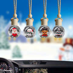 Cartoon Christmas Car Air Freshener Empty Bottle Creative Car Perfume Essential Oil Bottle Car Interior Decorative Ornament