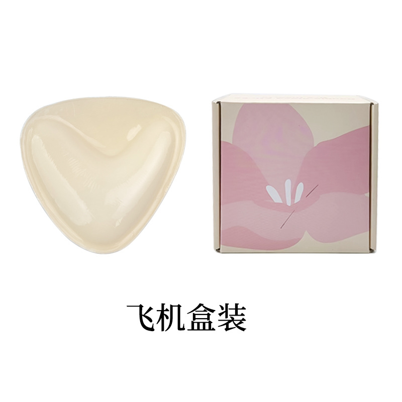 Triángulo de silicona pegatinas en el pecho mujeres empujan hacia arriba auto-adhesivo almohadilla en el pecho invisible engrosada esponja almohadilla traje de baño bikini ropa interior insertar