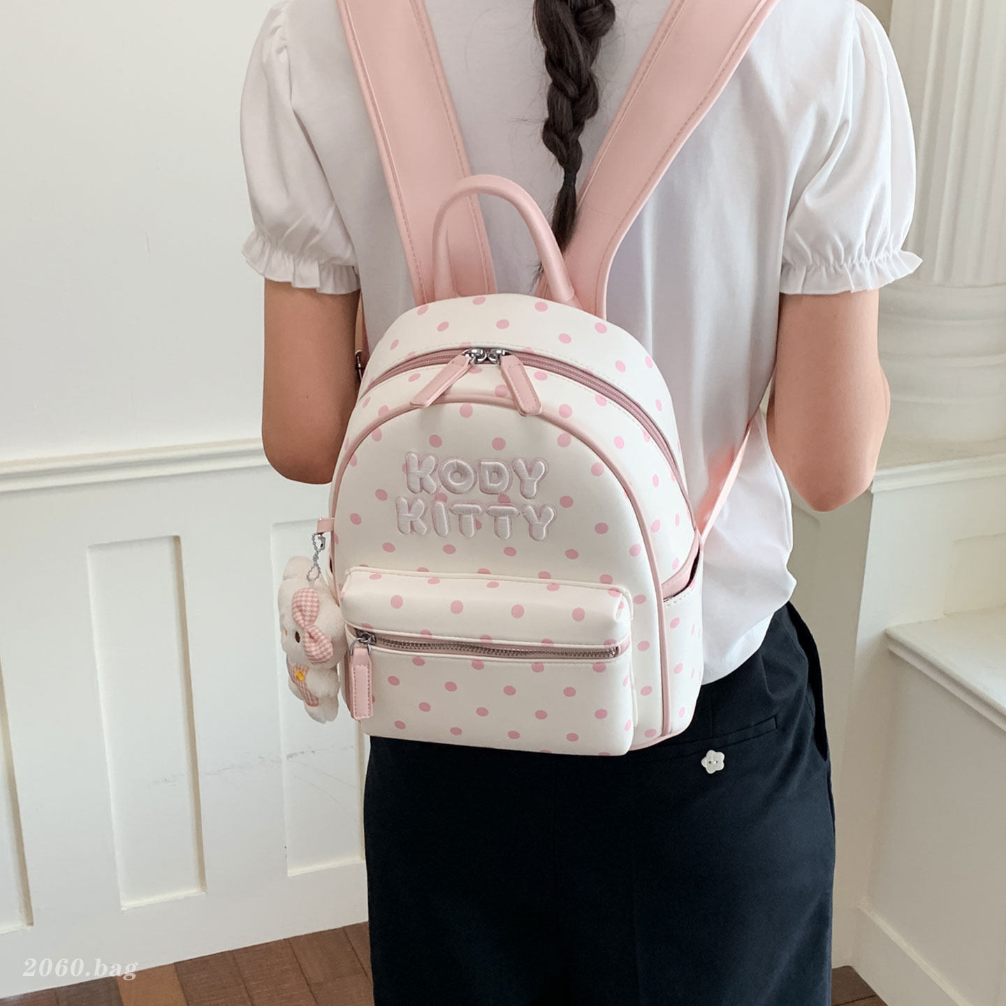 Nueva bolsa de gran capacidad bolsa de estudiantes de clase onda punto de tendencia coreana 2026 bolsa de moda bolsa de mujer mochila