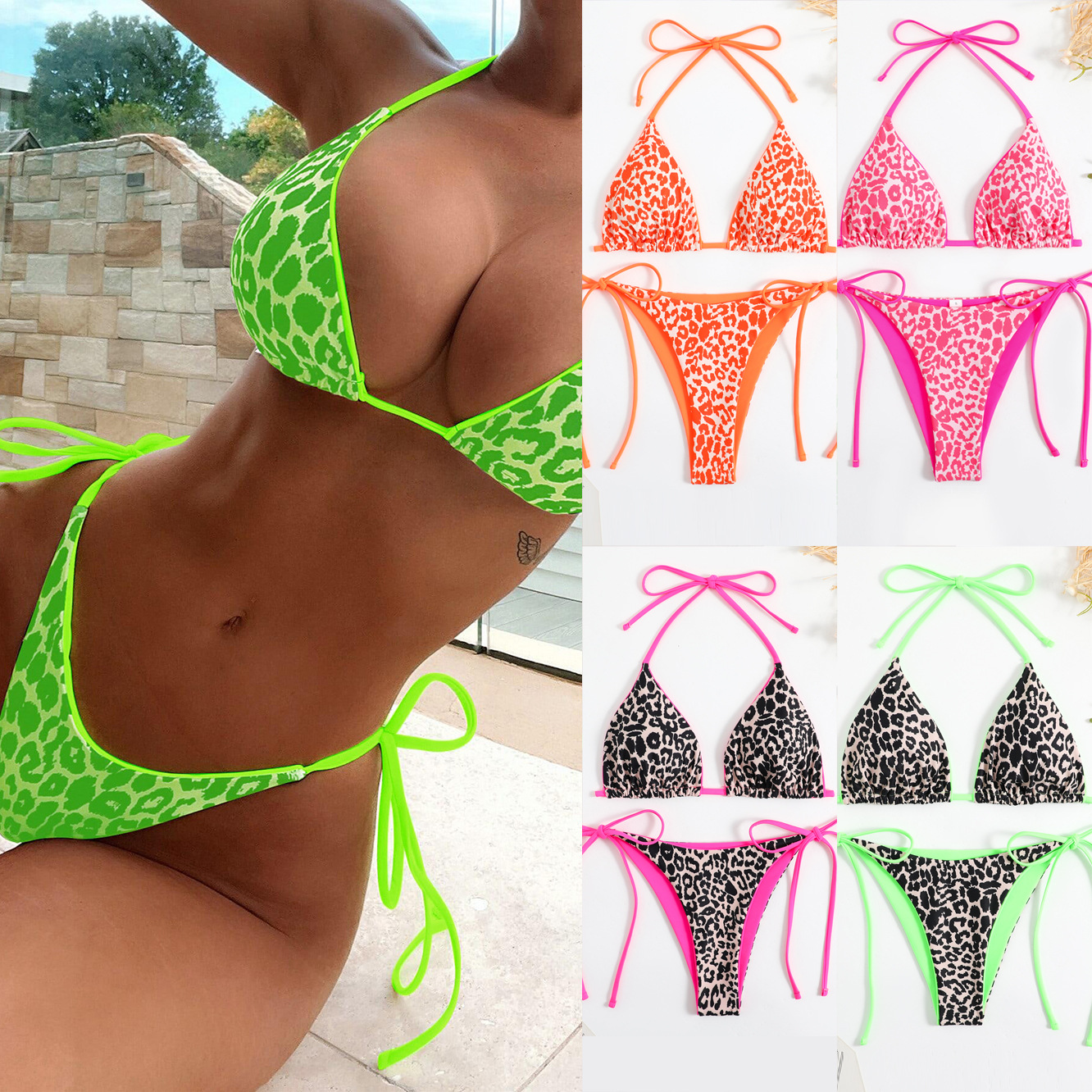 Split sexy double-sided swimwear