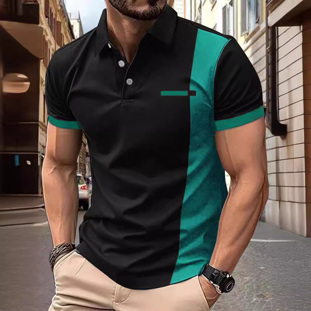 2024 europeo y americano ins transfronterizo Amazon hombres de verano a rayas impreso de manga corta POLO hombres deportes camisa de POLO
