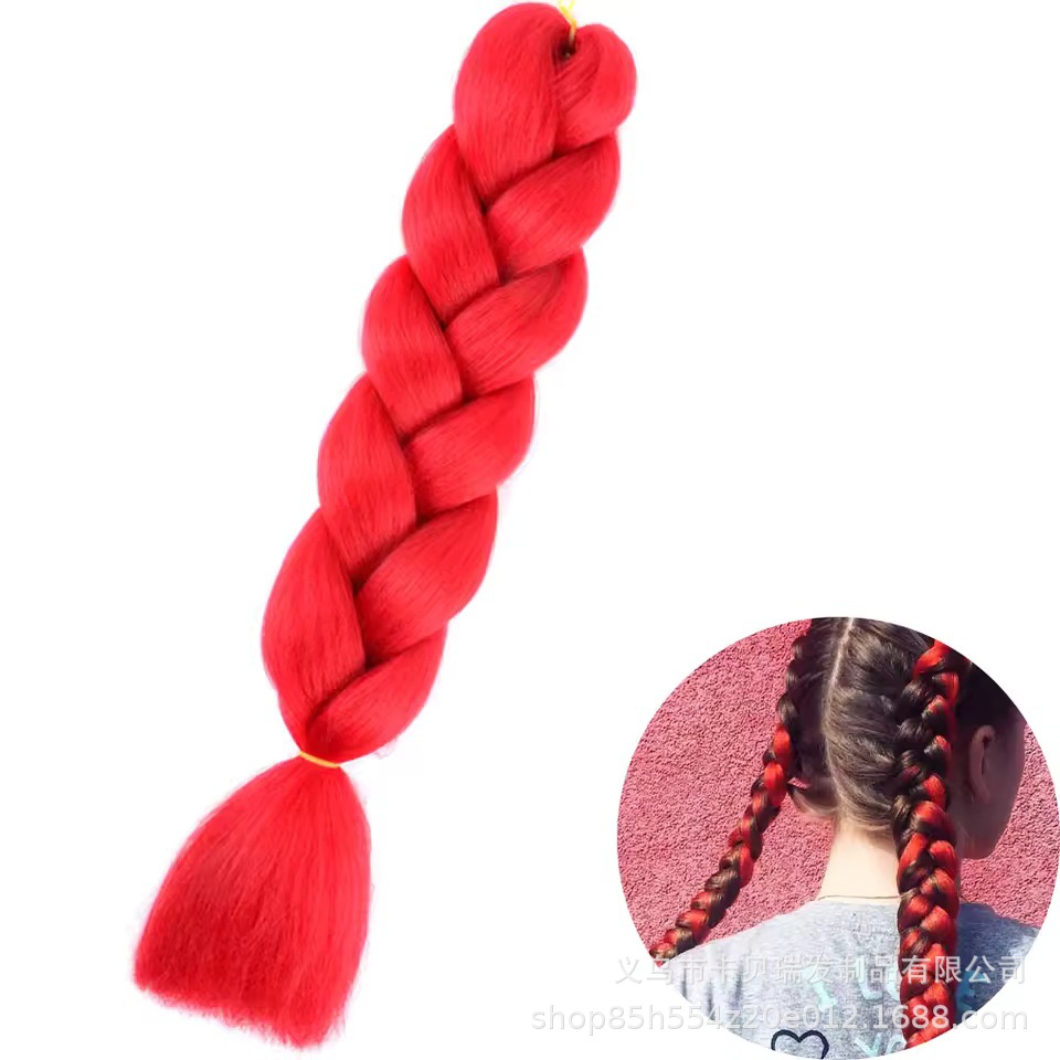 Xuchang pelucas al por mayor seda de alta temperatura teñido africano gran trenza jumbobraid fibra química colorida trenza sucia venta caliente