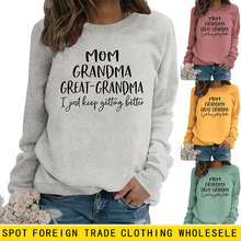欧美时尚打底长袖T恤MOM GRANDMA GREAT字母秋冬大码现货ebay卫衣
