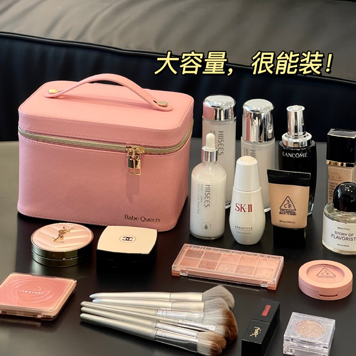 2024 nueva lámpara LED full mirror bolsa de maquillaje de alta capacidad portátil caja de regalo de maquillaje