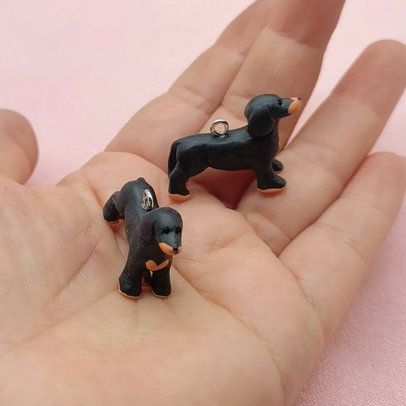 樹脂漫画愛ダックスフント動物ジュエリーペンダント DIY ペットイヤリングネックレスキーホルダーアクセサリー|undefined