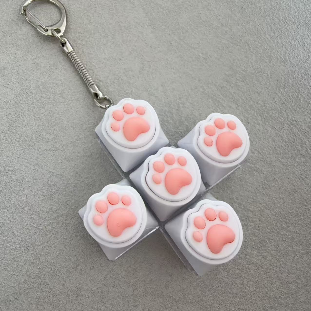 Cross five-key transparent shell-white cat claw-snake bone chain