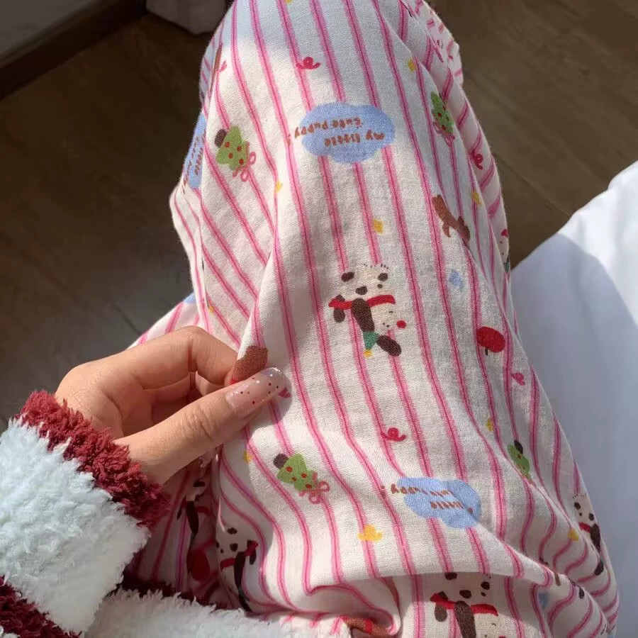 Удобные милые тонкие мягкие дышащие брюки с мультяшным принтом, свободный крой