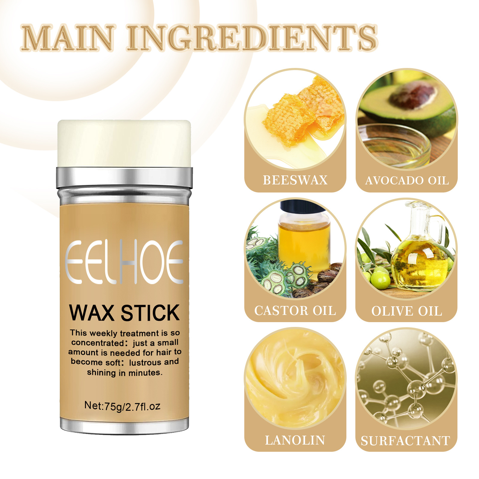 Supply Eelhoe Hair Wax Stick Hair LongLasting Styling AntiFrizz