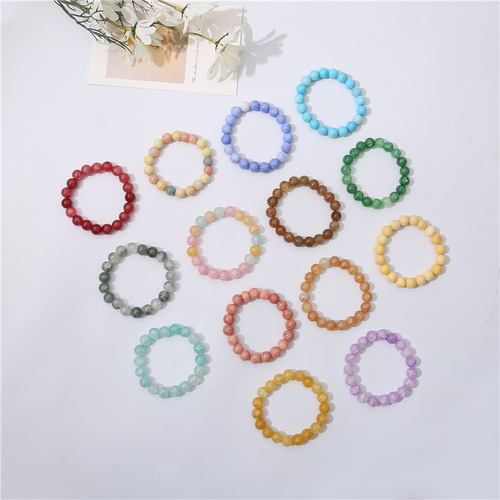 New 10cm jade broken glass beaded bracelet, rosary beads, accessories, small gifts for besties, factory direct selling bracelets wholesale