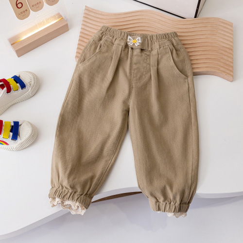Ladies' Spring and Autumn Outwear Lantern Pants  New Korean Style Casual Matchable Butterflies Knot Children's Halter Edge Pants