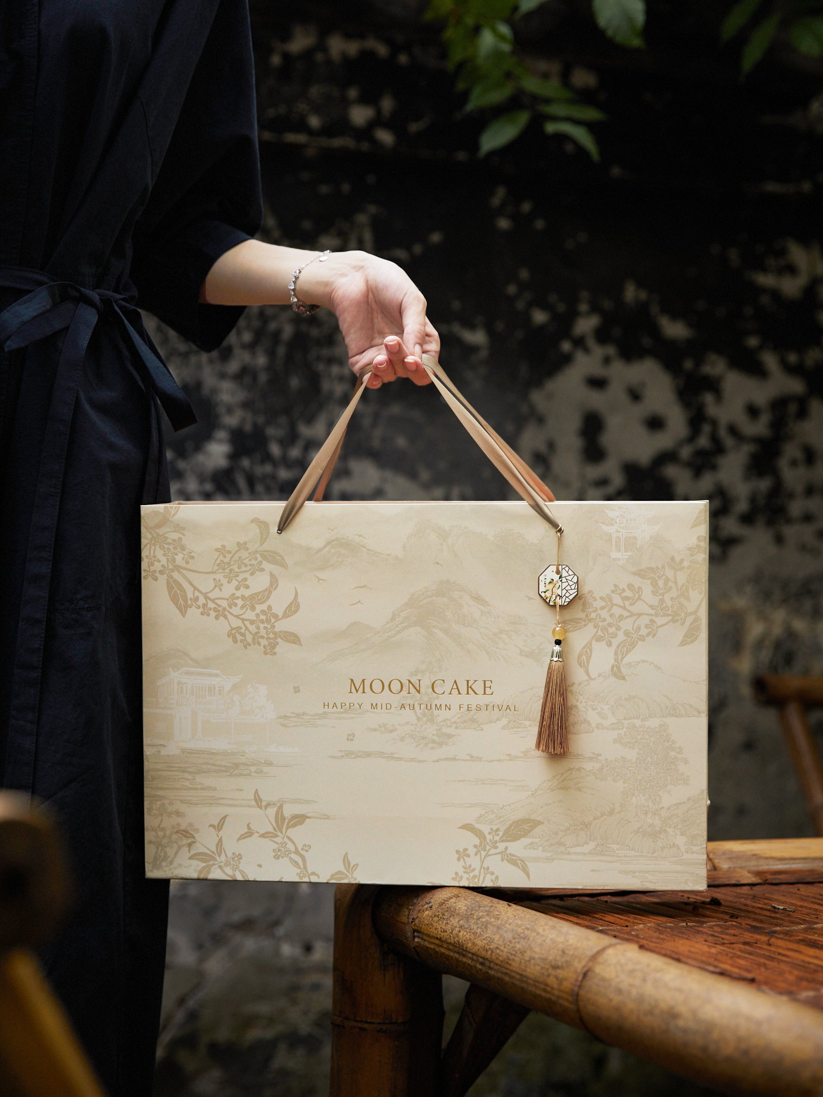 Nuevo medio otoño caja de regalo de pastel de luna de China FengGuang estilo fluido de corazón caja de regalo de pastel de luna de hielo caja vacía