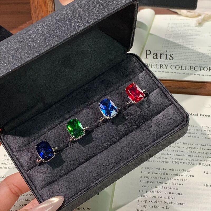 Women's niche light luxury adjustable ring with cultivated gemstones, TikTok live stream style, personalized index finger ring jewelry
