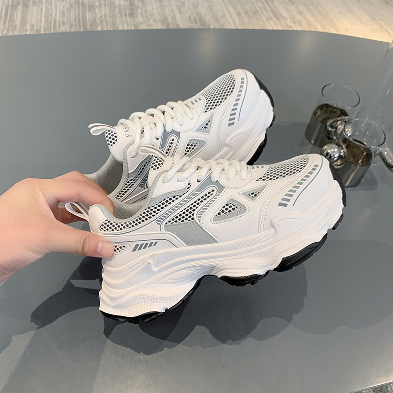 Dad's Women's 2024 Spring New Fashion Versatile Feet Display Small Mesh Breathable Sports and Casual Shoes_voghion.com