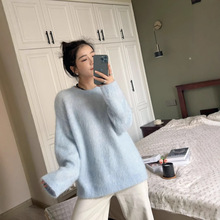 爆款温柔风软糯jin口毛衣女秋冬外穿宽松百搭套头针织衫慵懒风上