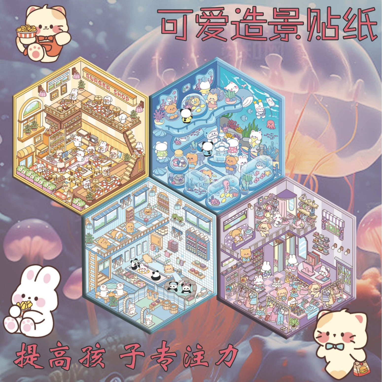 3D стерео ландшафтная наклейка DIY миниатюрная сцена декоративная наклейка пространство-пространство ландшафта