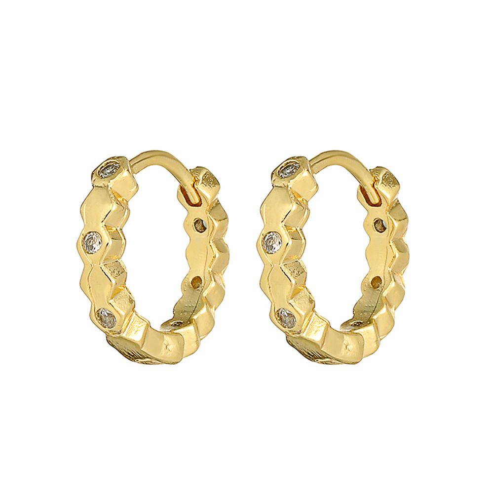 Estaciones independientes venta caliente de la nueva moda de las mujeres pendientes de cobre chapado en oro 18K ins geometría fría viento pendientes marea