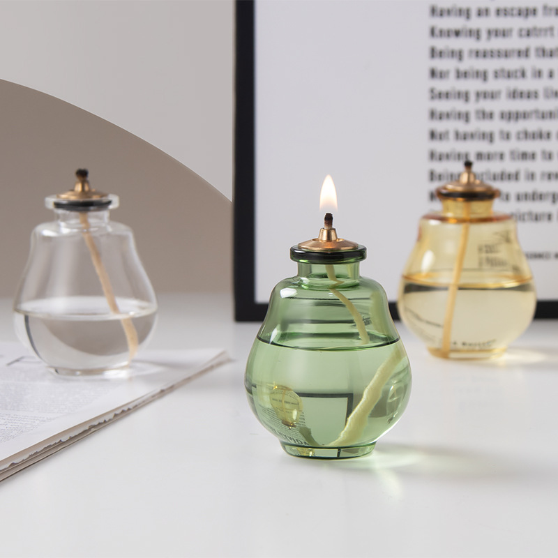 Fábrica directa de vidrio creativo candelabro decoración moderna lámpara de mantequilla sin humo de escritorio