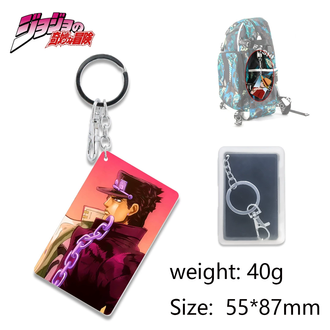 Рюкзак-кинематограф_JOJO's Bizarre Adventure Аниме Мультфильм Модный кошелек Подвеска Брелок Тэг Простое украшение Изображения