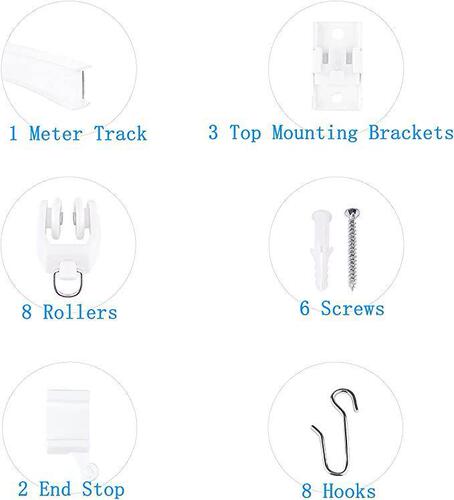 1/2/3/5 meter curved track set U-shaped curtain curved track pulley installation code screw rubber plug accessories