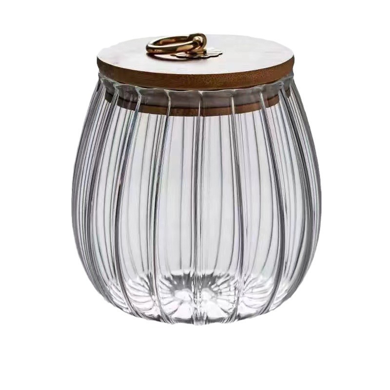 Recipiente de Vidrio de Borosilicato Alto para Té, Tarro de Almacenamiento Sellado de Bambú, Botella de Almacenamiento Transparente, Recipiente de Cocina, Botella de Vidrio