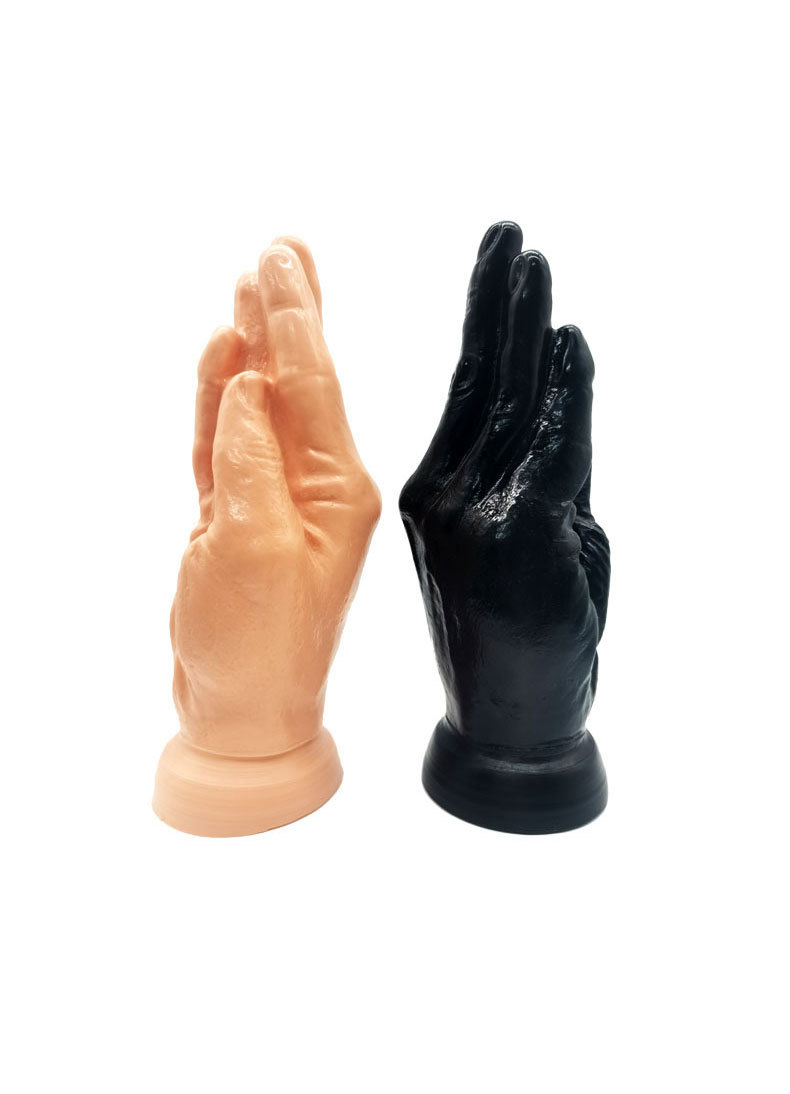 Palm Anal Plug Dildo, Black PVC Long Shaft, Unisex Adult Toy — detail image 3