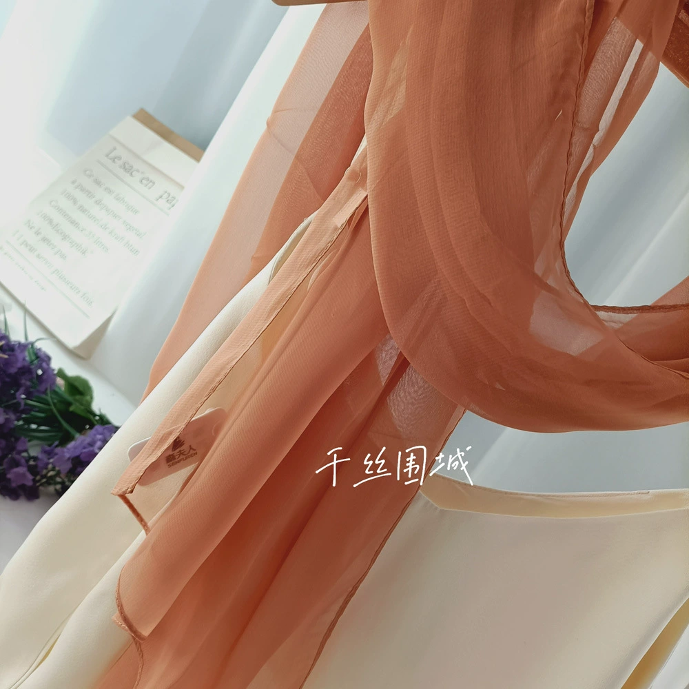 Summer Korean version of Women's Little Long Scarf Pure Color Symbol Skin Simpling Simple Dance Chiffon Red Joe Qi Qi Qi Qi Qi Qi Qiqi