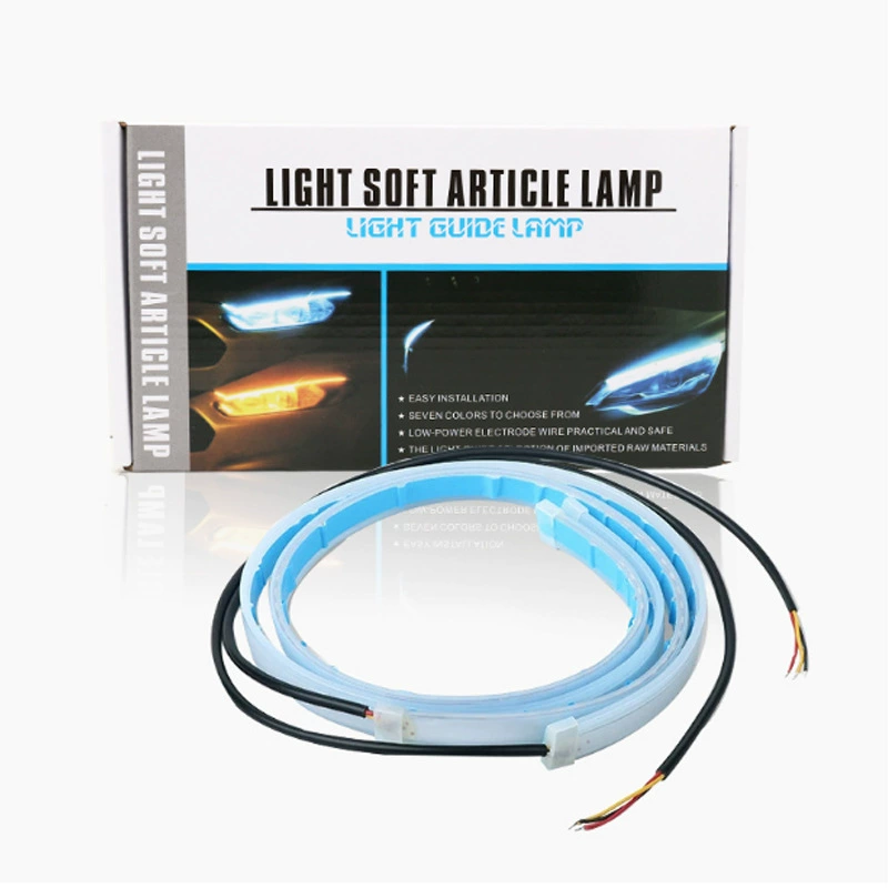 Автомобильный светодиодный ультратонкий дневной ходовой свет, стример указатель поворота, запускает сканирование двухцветной проточной воды с лампой на рулевом глазу установленная лампа