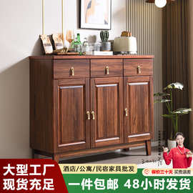 新中式全实木鞋柜新款小户型客厅收纳柜家用打大容量储物餐边柜