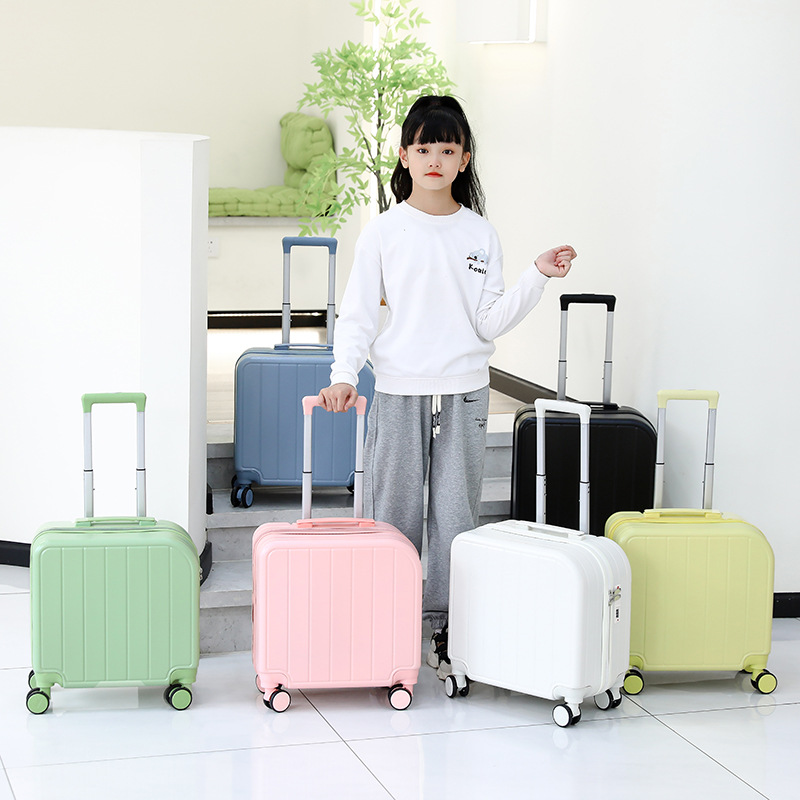 Small Size Children's Suitcase 18-Inch Silent Spinner Wheels Elementary School Student Travel Suitcase Boys and Girls Trolley Case Can Be Taken on Board