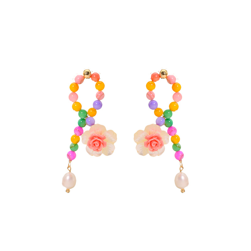 Pendientes de perlas naturales de alta gama originales, aretes de perlas coloridas de plata 925 para mujer, aretes sencillos, modernos y versátiles.