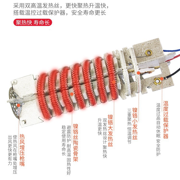 德志高大功率電熱風槍貼膜烤槍熱縮膜熱縮槍小型加熱烘槍TGK-6617