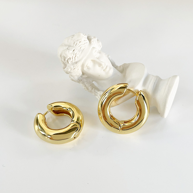 Daily, Shopping Occasion 1 Pair Simple Style Commute Round Plating Copper Hoop Earrings